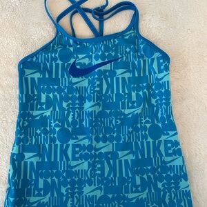 Nike Teal and Blue Graphic swim Tank